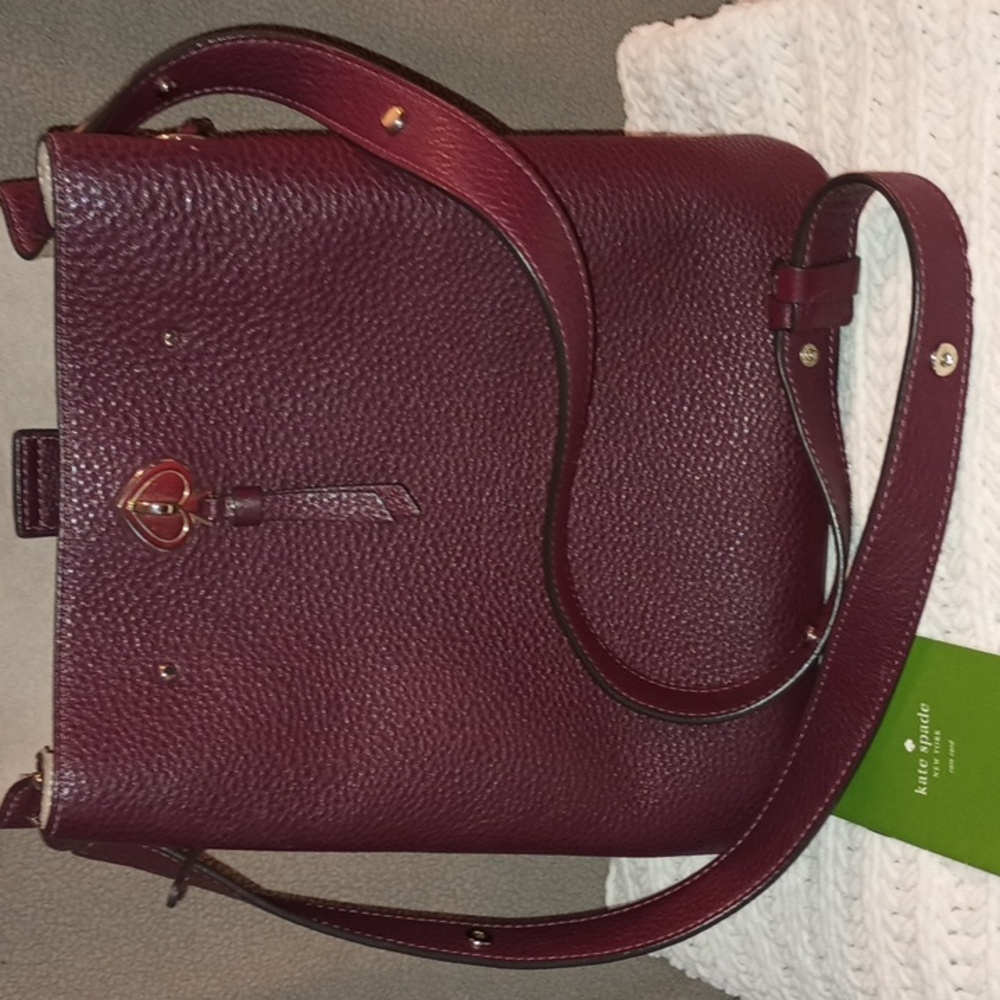 Kate Spade Maroon Bucket Crossbody
